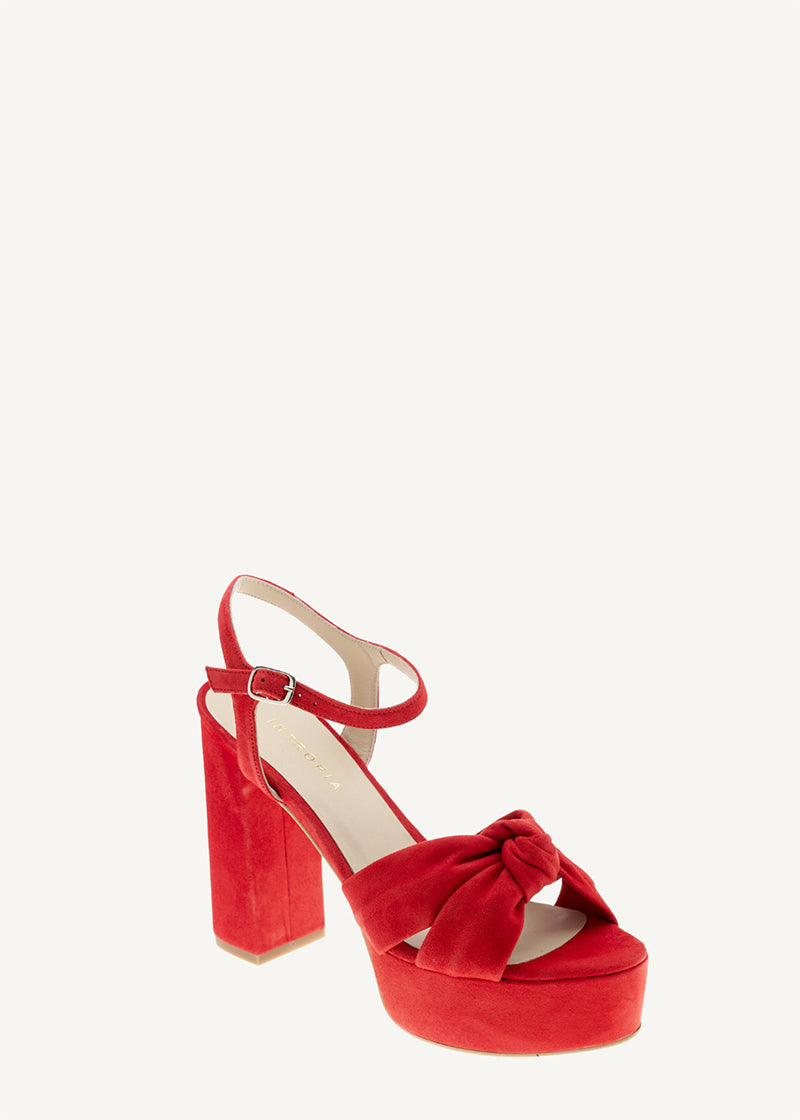 Red Suede Platform Shoes INTROPIA
