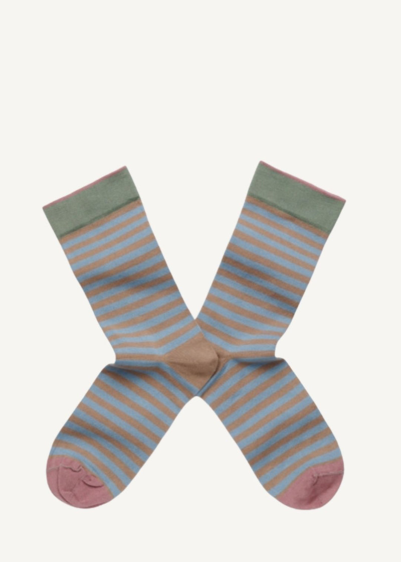 Socks Taupe Stripe Hosiery BONNE MAISON 