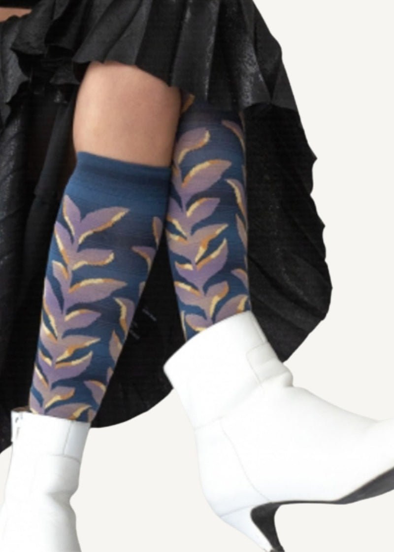 Knee-highs Denim Plant Hosiery BONNE MAISON
