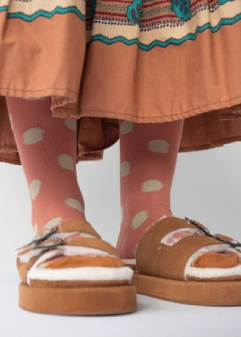 Socks Red Ochre Polka Dot Hosiery BONNE MAISON
