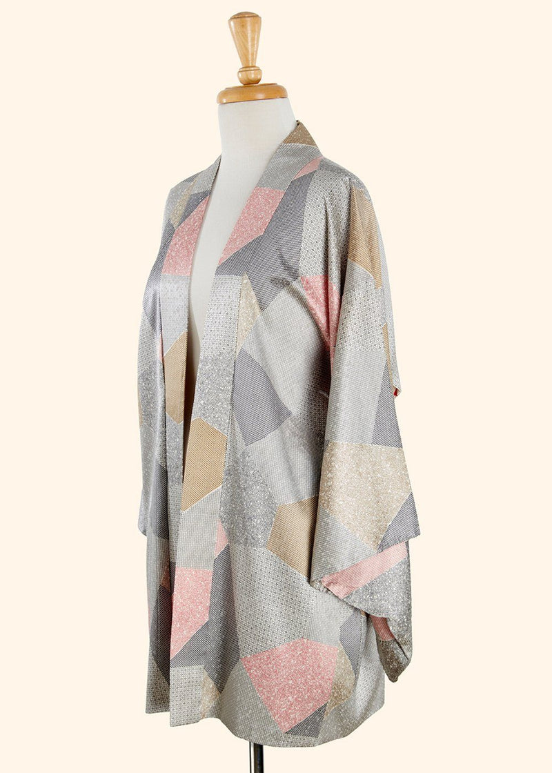 Pink/ Grey Geometric print Kimono (short) THE COOK, HIS WIFE & HER SHOES