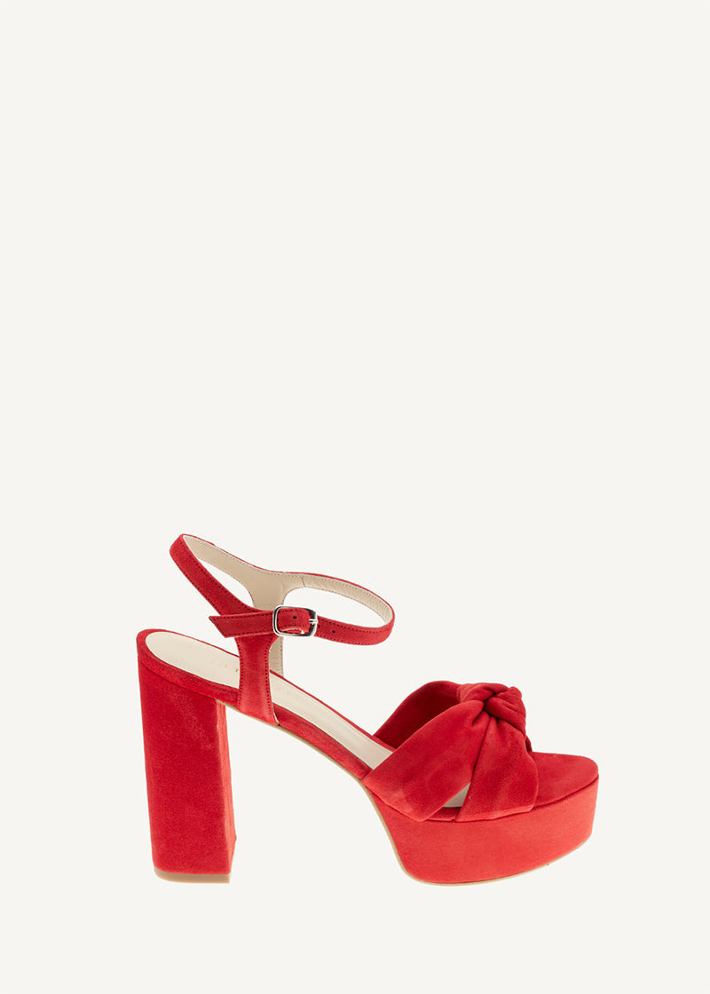 Red Suede Platform Shoes INTROPIA 